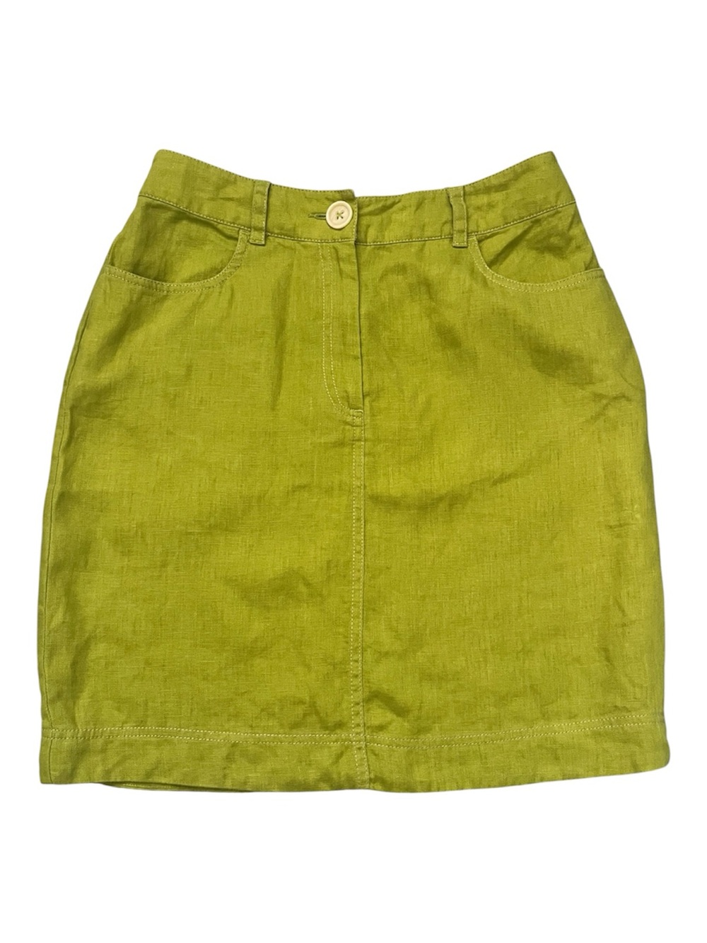 Boden 100% linen moss green pencil skirt